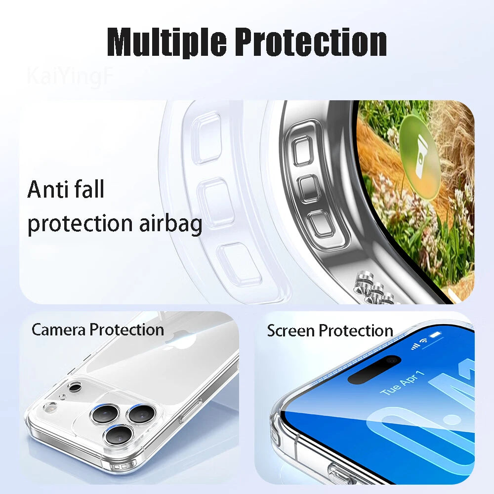 Luxury Transparent Soft TPU Case — Clear Silicone Back Cover for iPhone 17 Pro Max