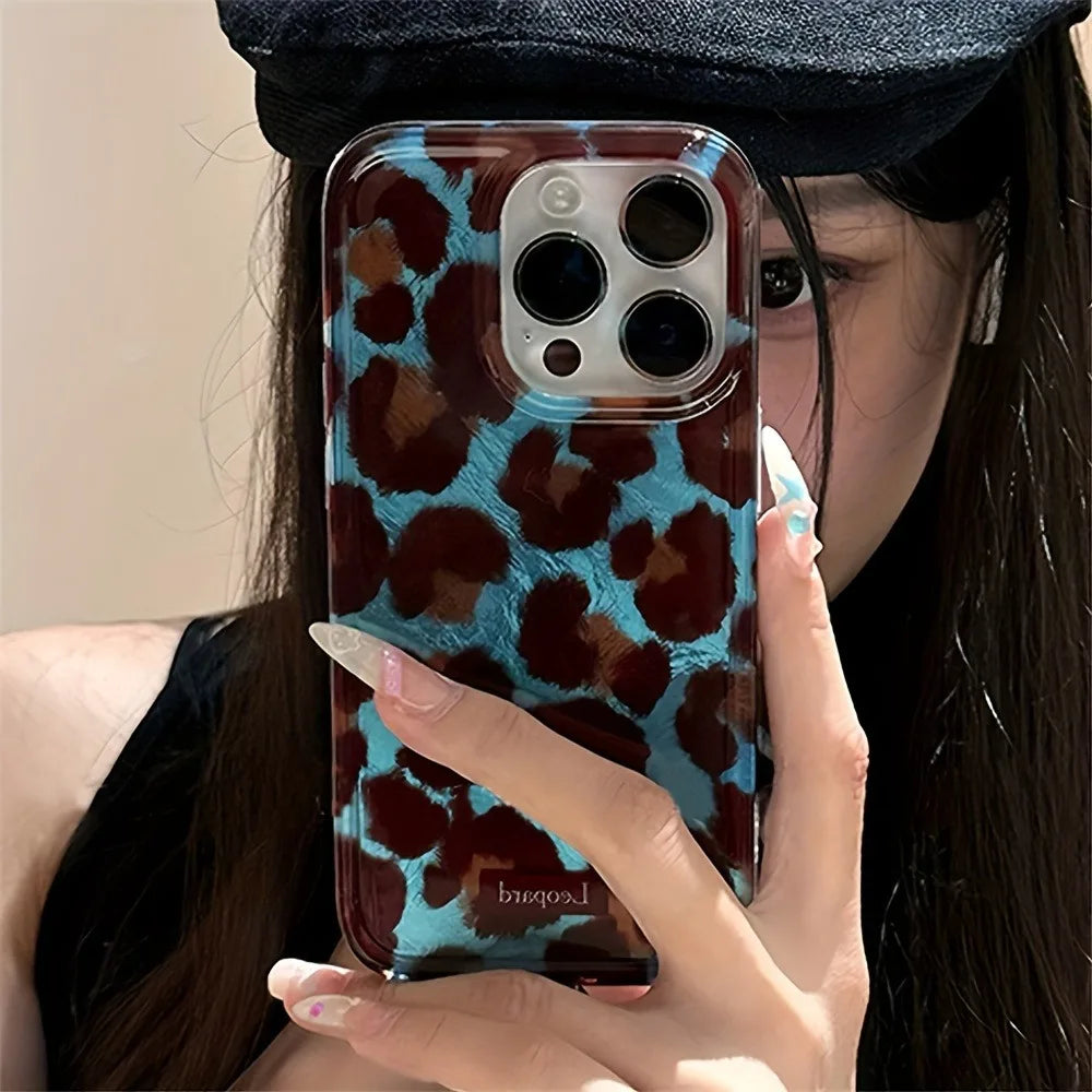 Fashion Leopard Smudge Soft TPU Case — Cute Leopard Print Cover for iPhone 7–17 Series