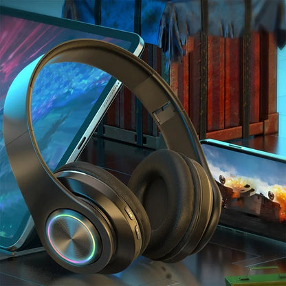 Foldable Wireless Headphones — Active Noise Cancellation, Powerful Bass & LED Light