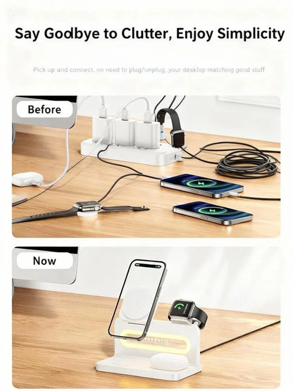wireless 3‑in‑1 MagSafe Charger with LED Desk Lamp