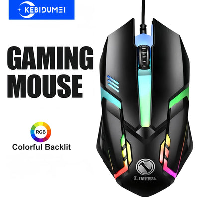 Colorful RGB Wired Mouse — Comfortable Office & Gaming Mouse for Windows/macOS