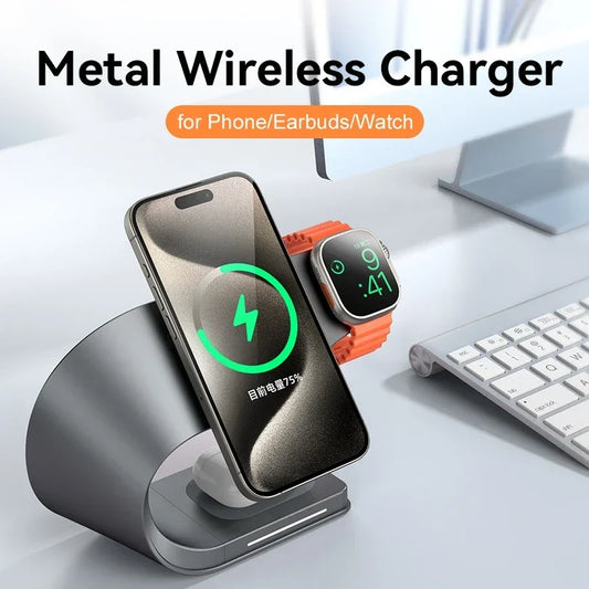 4-in-1 Magnetic Wireless Charger Stand – 15W ⚡📱⌚