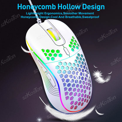RGB Wired Gaming Mouse — Ergonomic, 6-Level 7200 DPI, Backlight