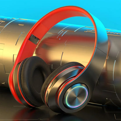 Foldable Wireless Headphones — Active Noise Cancellation, Powerful Bass & LED Light