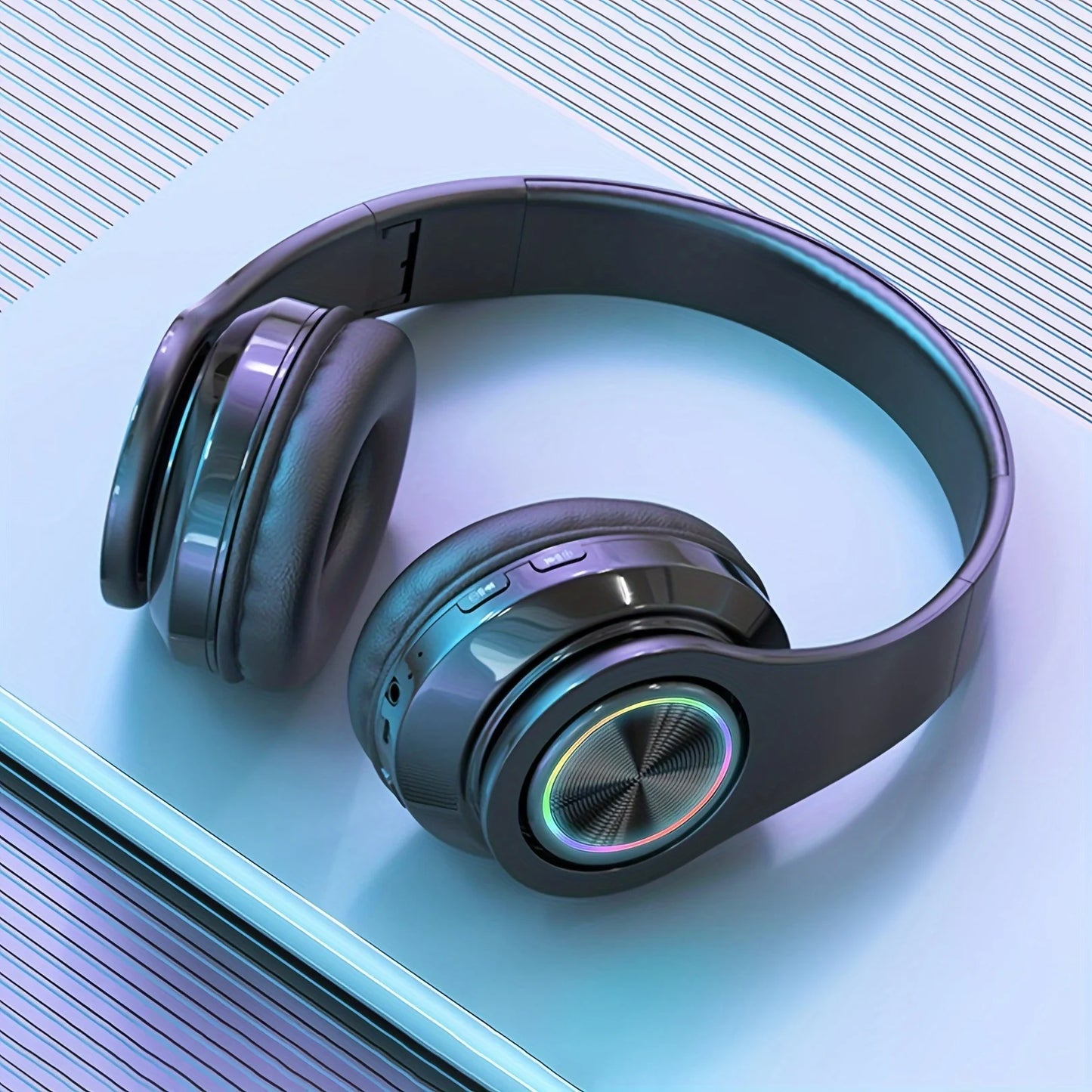 Foldable Wireless Headphones — Active Noise Cancellation, Powerful Bass & LED Light