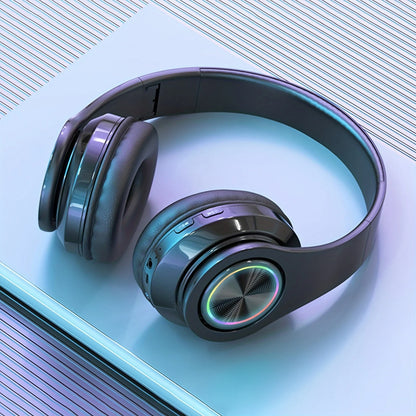Foldable Wireless Headphones — Active Noise Cancellation, Powerful Bass & LED Light