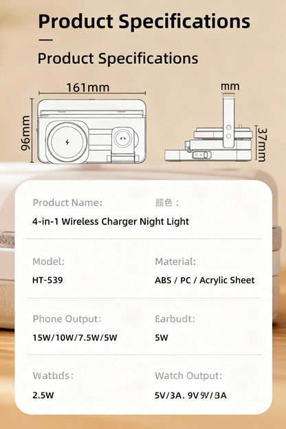 wireless 3‑in‑1 MagSafe Charger with LED Desk Lamp