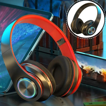 Foldable Wireless Headphones — Active Noise Cancellation, Powerful Bass & LED Light