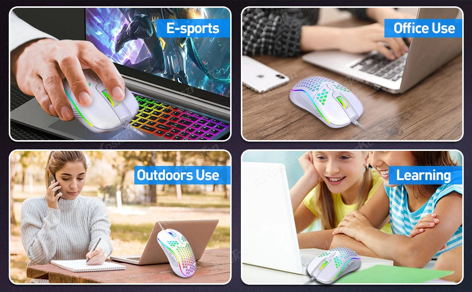 RGB Wired Gaming Mouse — Ergonomic, 6-Level 7200 DPI, Backlight