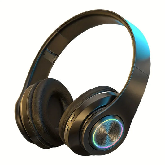 Foldable Wireless Headphones — Active Noise Cancellation, Powerful Bass & LED Light