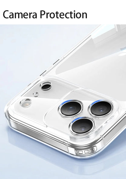 Luxury Transparent Soft TPU Case — Clear Silicone Back Cover for iPhone 17 Pro Max