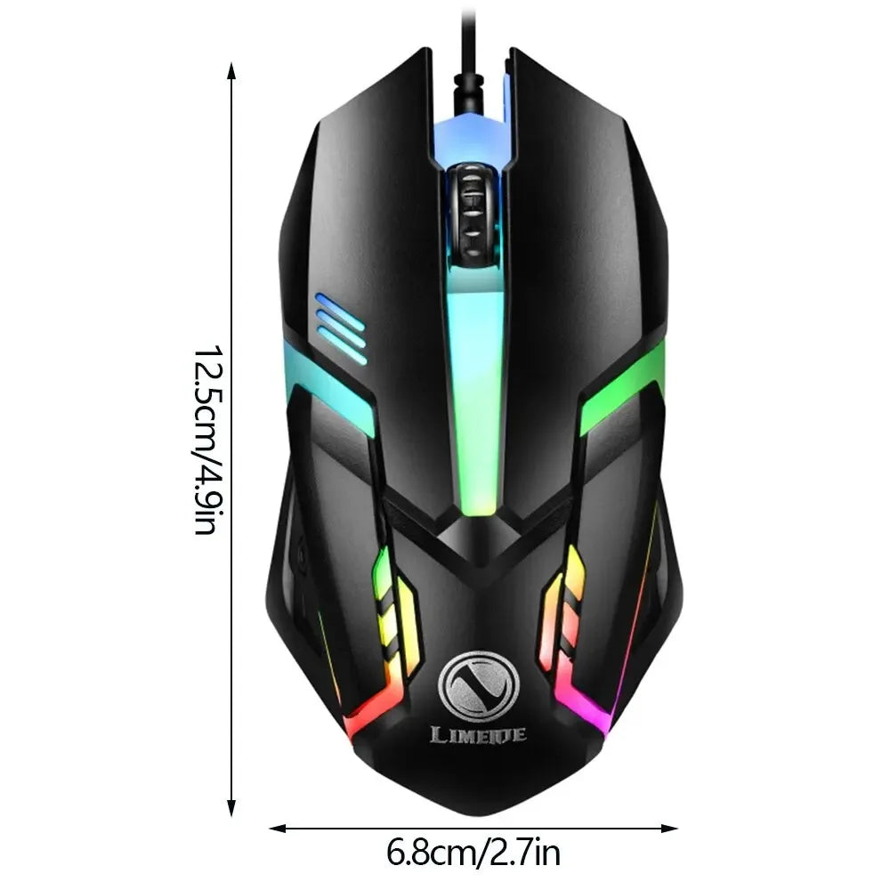 Colorful RGB Wired Mouse — Comfortable Office & Gaming Mouse for Windows/macOS