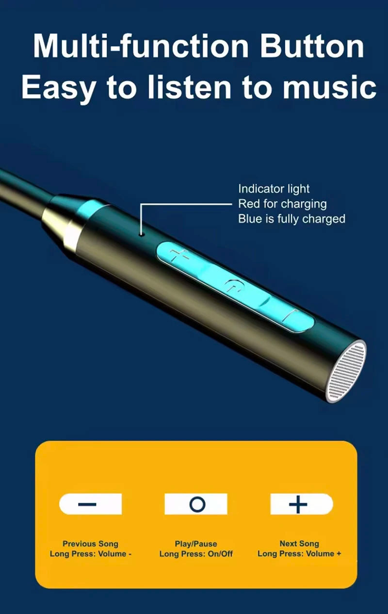Bluetooth Neckband Earphones – LED Display 🎧
