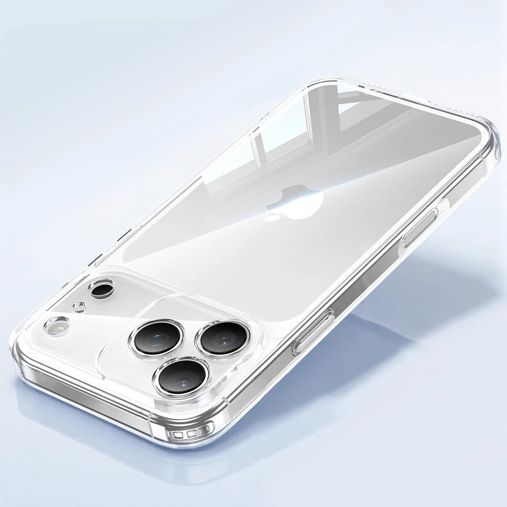 Luxury Transparent Soft TPU Case — Clear Silicone Back Cover for iPhone 17 Pro Max