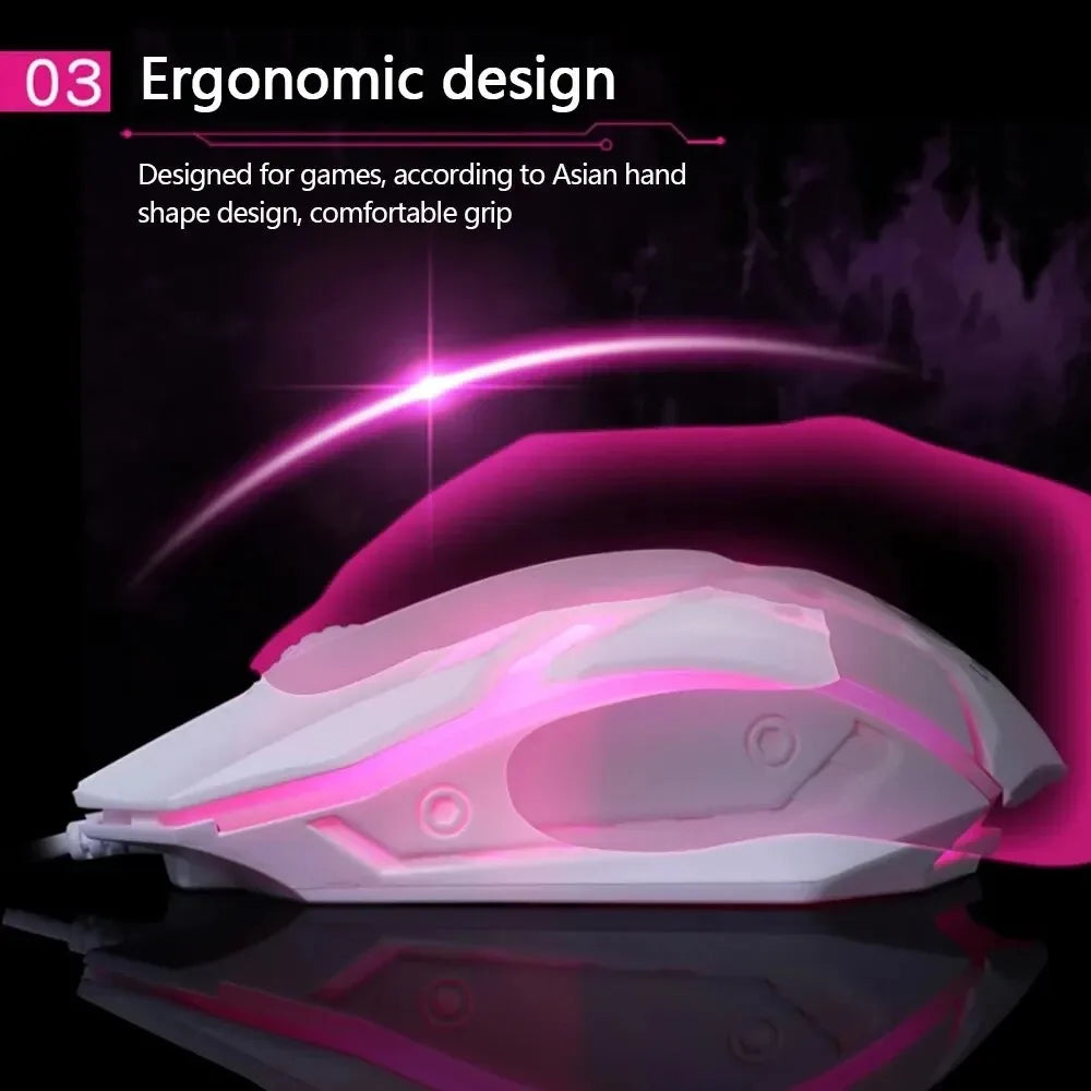 Colorful RGB Wired Mouse — Comfortable Office & Gaming Mouse for Windows/macOS