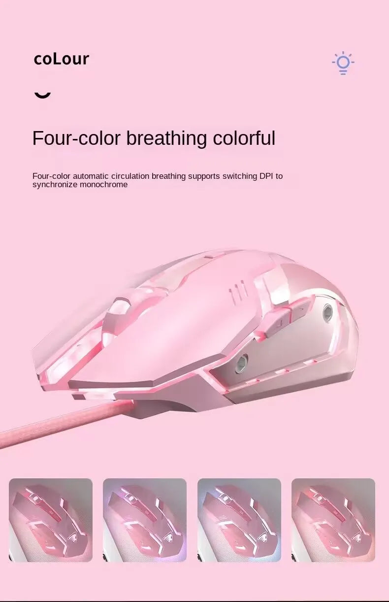 USB Wired RGB Gaming Mouse — Colorful Backlight, E‑Sports Performance