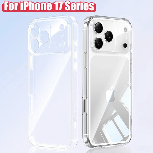 Luxury Transparent Soft TPU Case — Clear Silicone Back Cover for iPhone 17 Pro Max