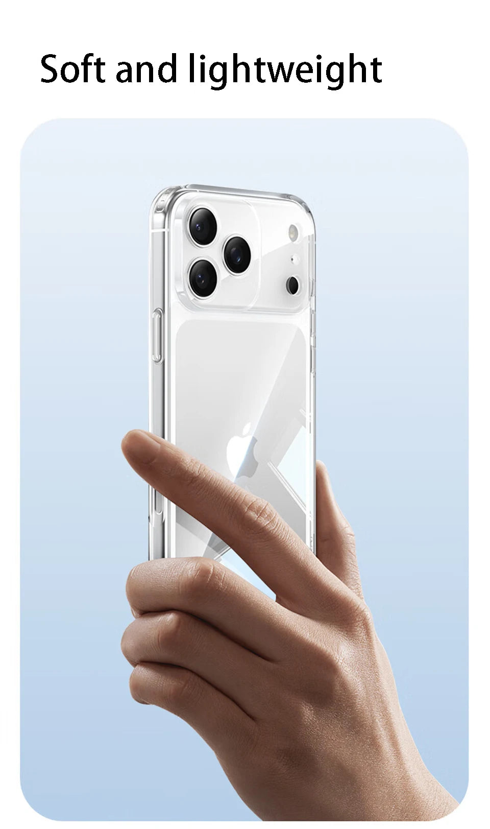 Luxury Transparent Soft TPU Case — Clear Silicone Back Cover for iPhone 17 Pro Max